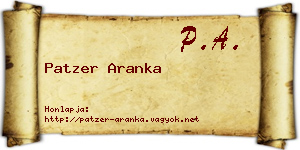 Patzer Aranka névjegykártya